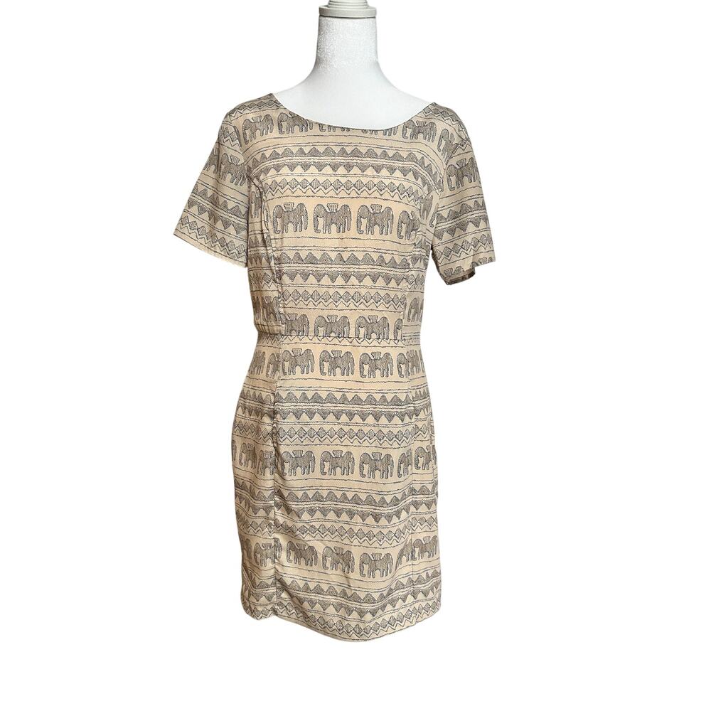 Peppermint Elephant Print A-line Knee Length Dress